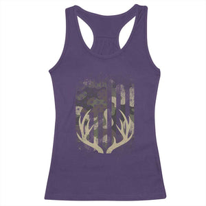 Deer Hunting American Flag Racerback Tank Top TS10 Purple Print Your Wear