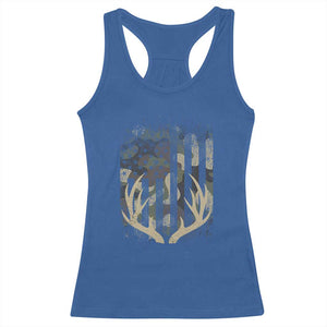 Deer Hunting American Flag Racerback Tank Top TS10 Royal Blue Print Your Wear