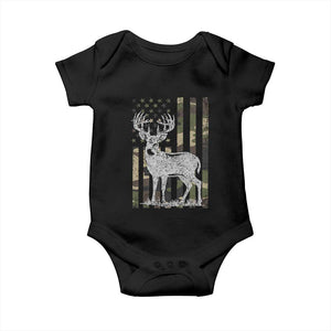 Deer Hunting American Camouflage Flag Baby Onesie TS10 Black Print Your Wear