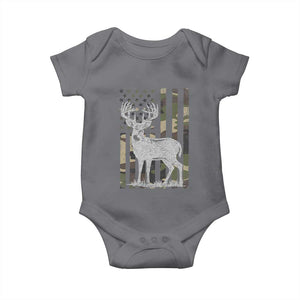 Deer Hunting American Camouflage Flag Baby Onesie TS10 Charcoal Print Your Wear