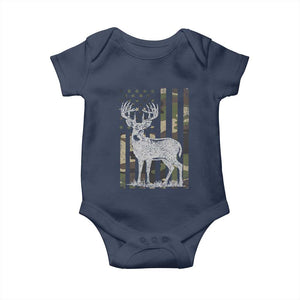 Deer Hunting American Camouflage Flag Baby Onesie TS10 Navy Print Your Wear