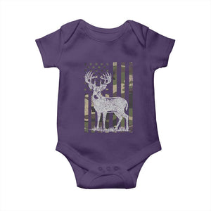 Deer Hunting American Camouflage Flag Baby Onesie TS10 Purple Print Your Wear