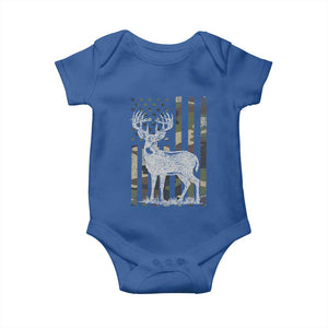 Deer Hunting American Camouflage Flag Baby Onesie TS10 Royal Blue Print Your Wear