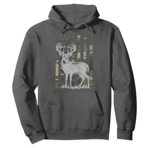 Deer Hunting American Camouflage Flag Hoodie TS10 Dark Heather Print Your Wear