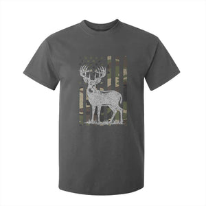 Deer Hunting American Camouflage Flag T Shirt For Kid TS10 Dark Heather Print Your Wear