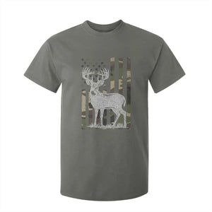 Deer Hunting American Camouflage Flag T Shirt For Kid TS10 Military Green Print Your Wear