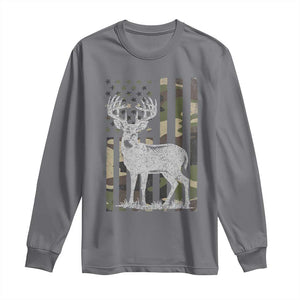 Deer Hunting American Camouflage Flag Long Sleeve Shirt TS10 Charcoal Print Your Wear