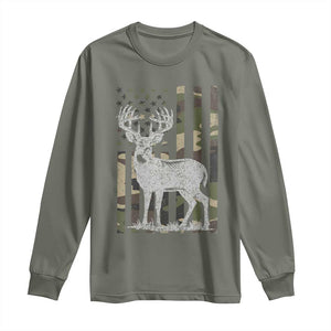 Deer Hunting American Camouflage Flag Long Sleeve Shirt TS10 Military Green Print Your Wear