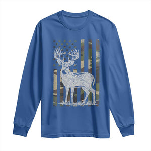 Deer Hunting American Camouflage Flag Long Sleeve Shirt TS10 Royal Blue Print Your Wear