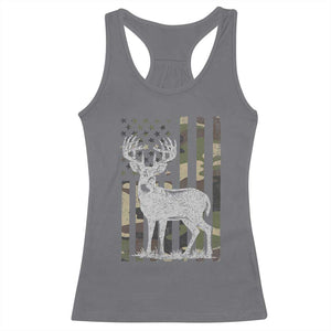 Deer Hunting American Camouflage Flag Racerback Tank Top TS10 Charcoal Print Your Wear