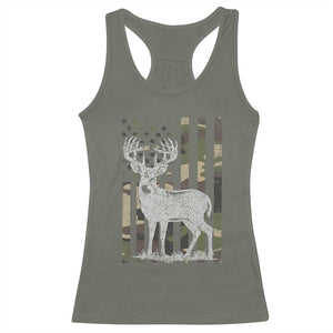 Deer Hunting American Camouflage Flag Racerback Tank Top TS10 Military Green Print Your Wear