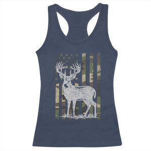 Deer Hunting American Camouflage Flag Racerback Tank Top TS10 Navy Print Your Wear