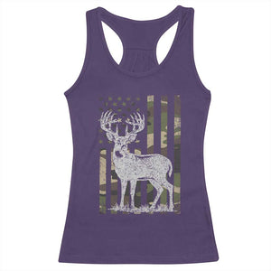 Deer Hunting American Camouflage Flag Racerback Tank Top TS10 Purple Print Your Wear