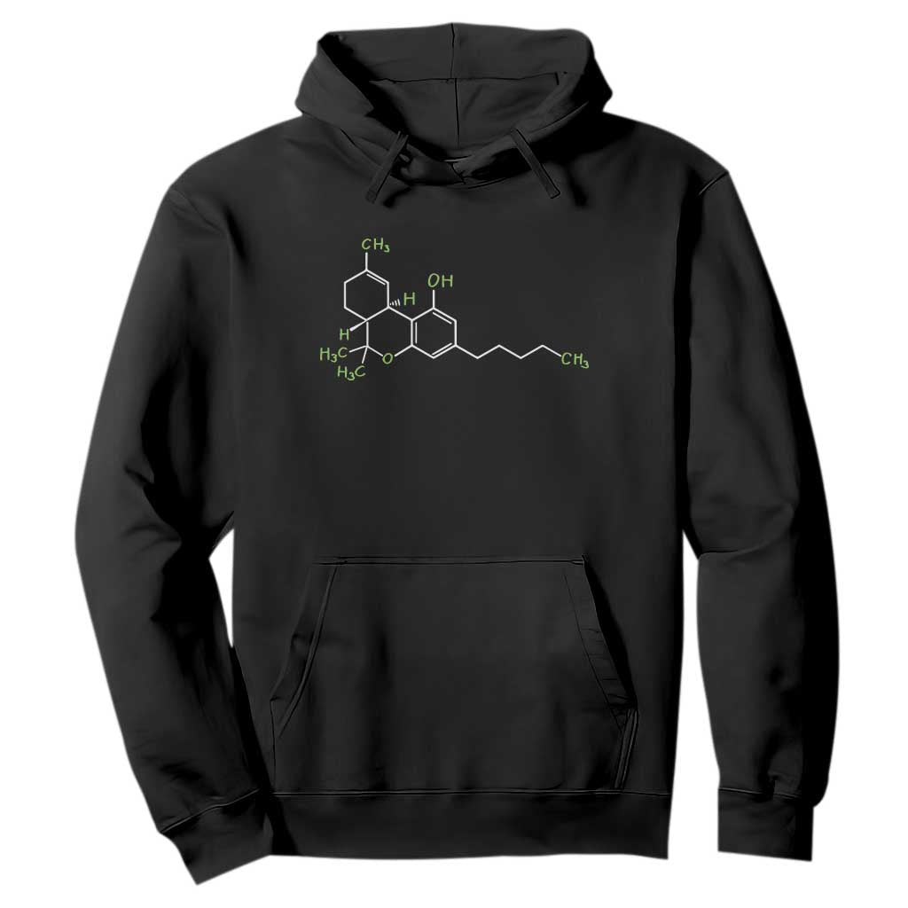 Marijuana Hoodie Cannabis Weed Pot Molecule THC Stoner Gift TS10 Black Print Your Wear