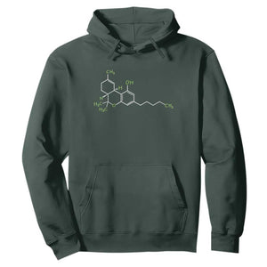 Marijuana Hoodie Cannabis Weed Pot Molecule THC Stoner Gift TS10 Dark Forest Green Print Your Wear