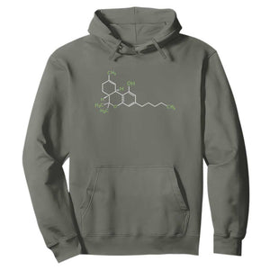 Marijuana Hoodie Cannabis Weed Pot Molecule THC Stoner Gift TS10 Military Green Print Your Wear