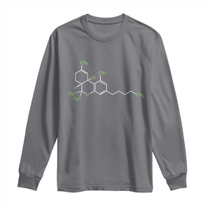 Marijuana Long Sleeve Shirt Cannabis Weed Pot Molecule THC Stoner Gift TS10 Charcoal Print Your Wear