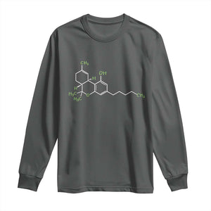 Marijuana Long Sleeve Shirt Cannabis Weed Pot Molecule THC Stoner Gift TS10 Dark Heather Print Your Wear