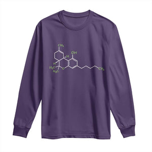 Marijuana Long Sleeve Shirt Cannabis Weed Pot Molecule THC Stoner Gift TS10 Purple Print Your Wear