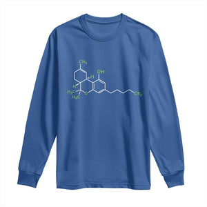 Marijuana Long Sleeve Shirt Cannabis Weed Pot Molecule THC Stoner Gift TS10 Royal Blue Print Your Wear