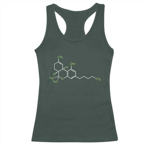 Marijuana Racerback Tank Top Cannabis Weed Pot Molecule THC Stoner Gift TS10 Dark Forest Green Print Your Wear