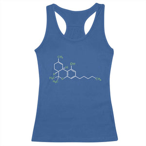 Marijuana Racerback Tank Top Cannabis Weed Pot Molecule THC Stoner Gift TS10 Royal Blue Print Your Wear