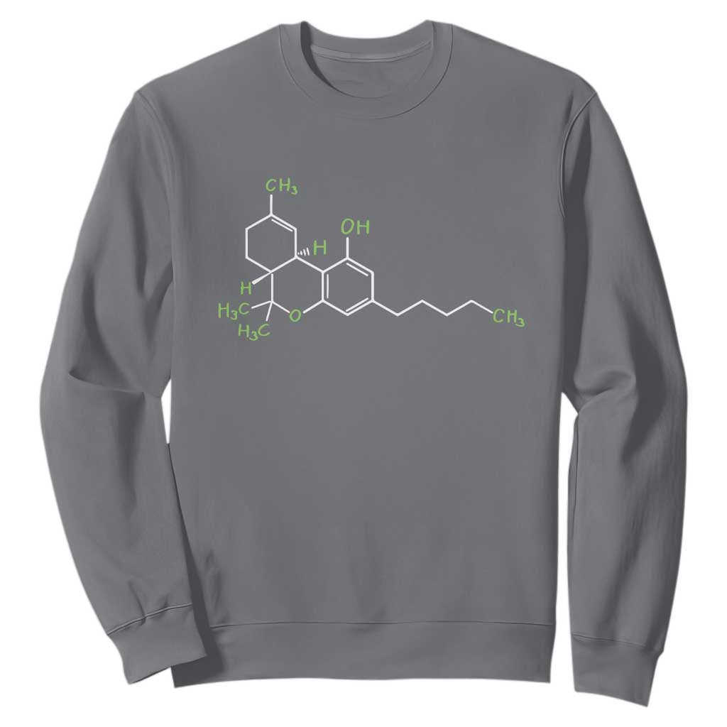 Marijuana Sweatshirt Cannabis Weed Pot Molecule THC Stoner Gift TS10 Charcoal Print Your Wear