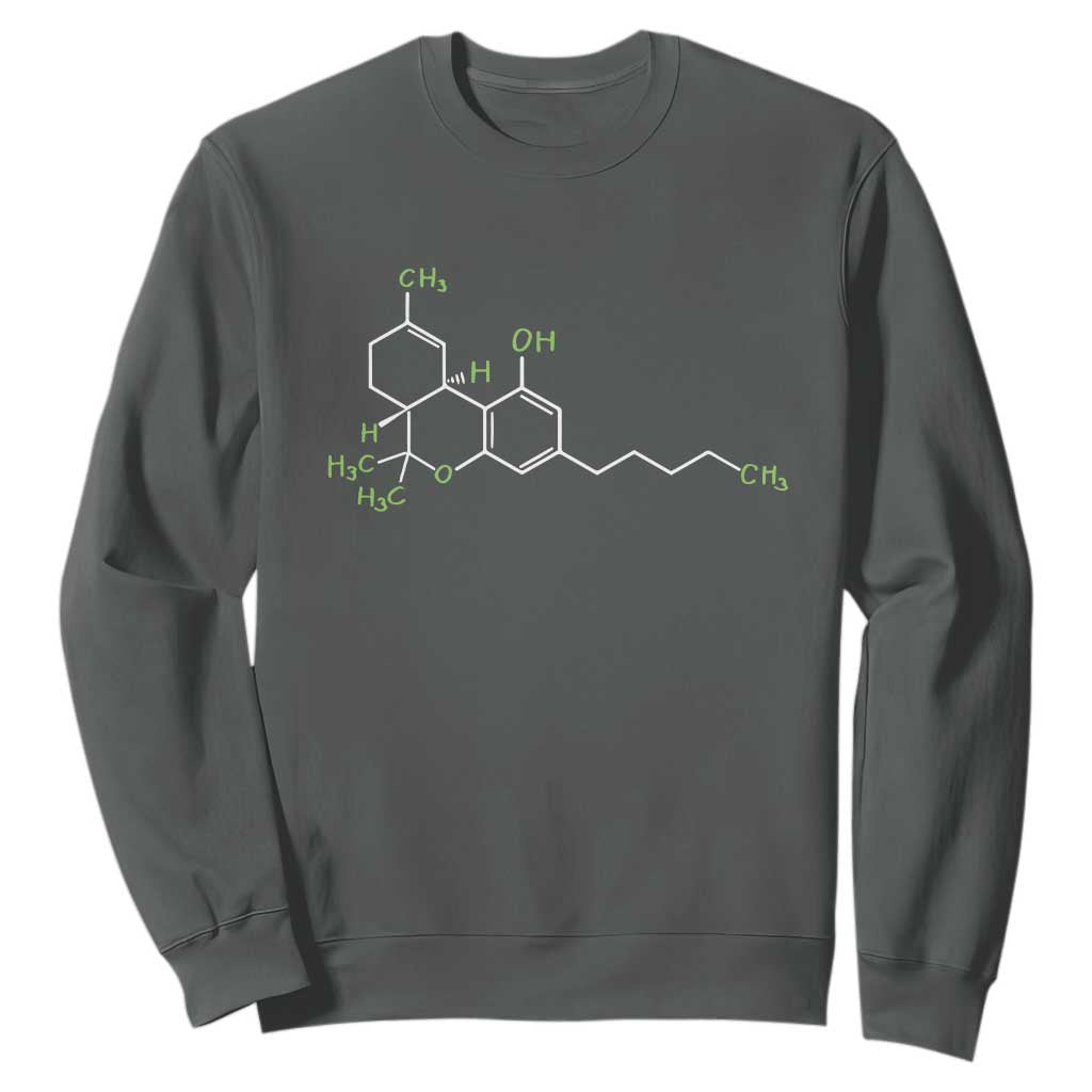 Marijuana Sweatshirt Cannabis Weed Pot Molecule THC Stoner Gift TS10 Dark Heather Print Your Wear