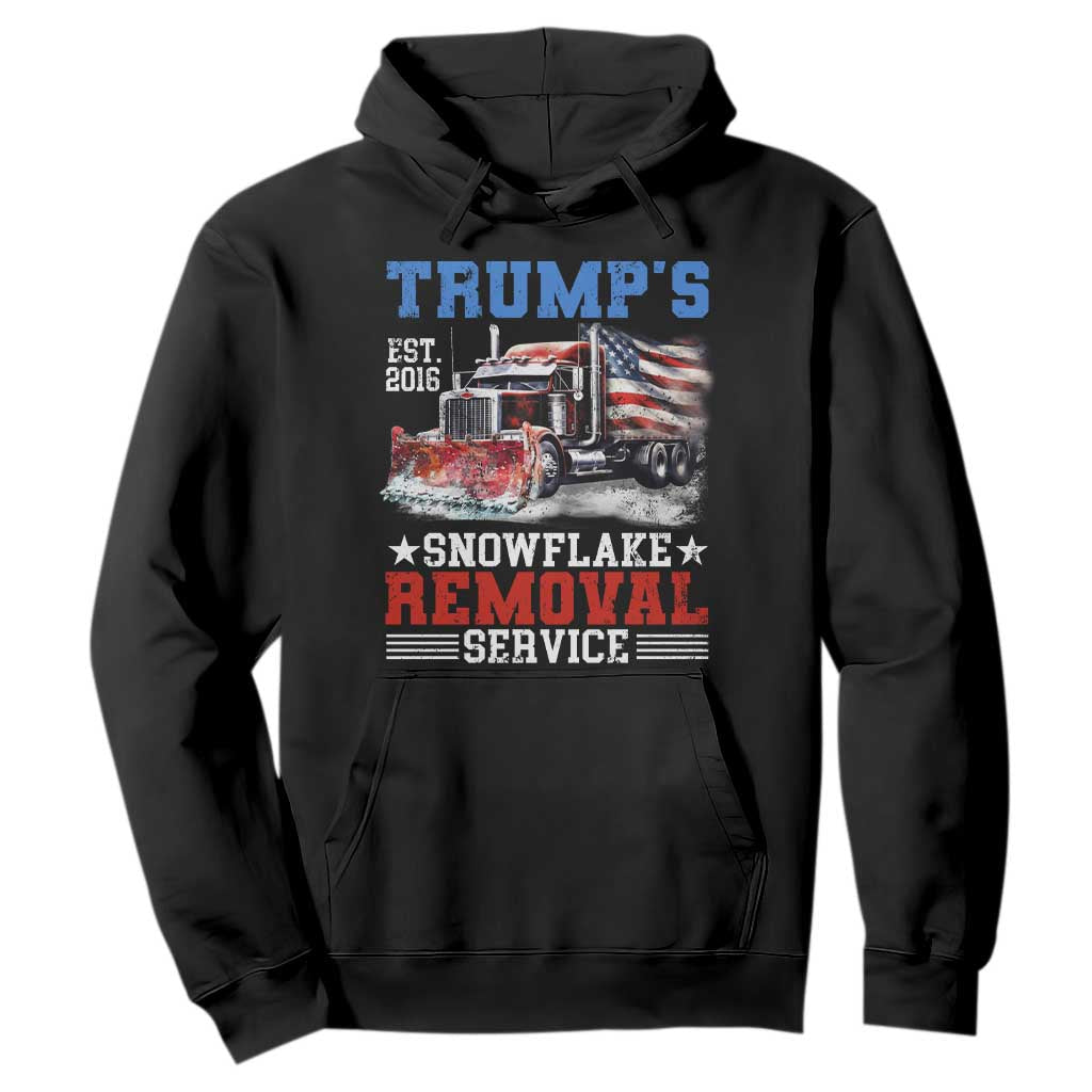 Support Trump Hoodie Funny Trump's Snowflake Removal Service 2024 US American Flag TS10 Black Print Your Wear