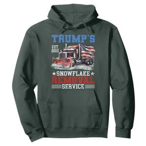 Support Trump Hoodie Funny Trump's Snowflake Removal Service 2024 US American Flag TS10 Dark Forest Green Print Your Wear