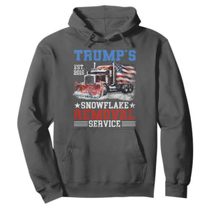 Support Trump Hoodie Funny Trump's Snowflake Removal Service 2024 US American Flag TS10 Dark Heather Print Your Wear