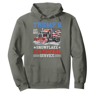 Support Trump Hoodie Funny Trump's Snowflake Removal Service 2024 US American Flag TS10 Military Green Print Your Wear