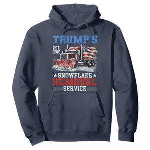 Support Trump Hoodie Funny Trump's Snowflake Removal Service 2024 US American Flag TS10 Navy Print Your Wear