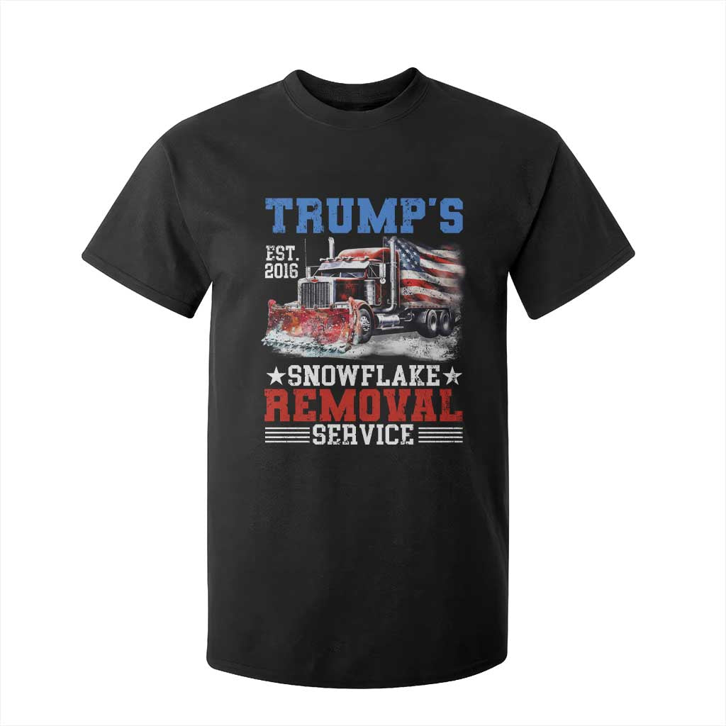 Support Trump T Shirt For Kid Funny Trump's Snowflake Removal Service 2024 US American Flag TS10 Black Print Your Wear