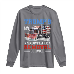 Support Trump Long Sleeve Shirt Funny Trump's Snowflake Removal Service 2024 US American Flag TS10 Charcoal Print Your Wear