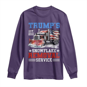 Support Trump Long Sleeve Shirt Funny Trump's Snowflake Removal Service 2024 US American Flag TS10 Purple Print Your Wear