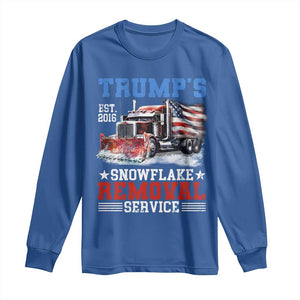 Support Trump Long Sleeve Shirt Funny Trump's Snowflake Removal Service 2024 US American Flag TS10 Royal Blue Print Your Wear