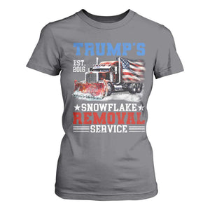 Support Trump T Shirt For Women Funny Trump's Snowflake Removal Service 2024 US American Flag TS10 Charcoal Print Your Wear