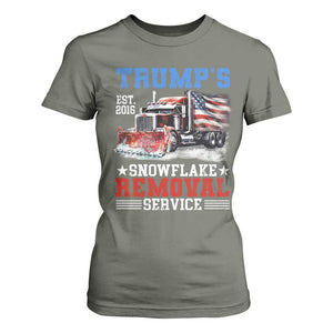 Support Trump T Shirt For Women Funny Trump's Snowflake Removal Service 2024 US American Flag TS10 Military Green Print Your Wear