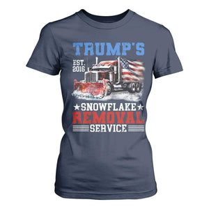 Support Trump T Shirt For Women Funny Trump's Snowflake Removal Service 2024 US American Flag TS10 Navy Print Your Wear