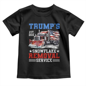 Support Trump Toddler T Shirt Funny Trump's Snowflake Removal Service 2024 US American Flag TS10 Black Print Your Wear