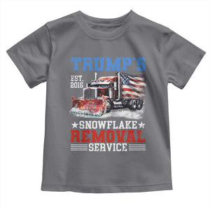 Support Trump Toddler T Shirt Funny Trump's Snowflake Removal Service 2024 US American Flag TS10 Charcoal Print Your Wear