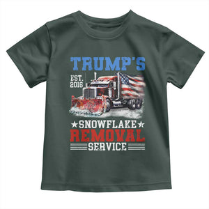 Support Trump Toddler T Shirt Funny Trump's Snowflake Removal Service 2024 US American Flag TS10 Dark Forest Green Print Your Wear