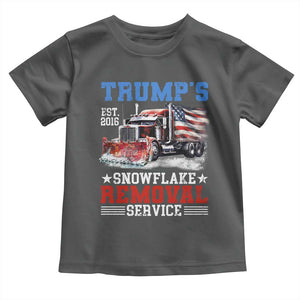 Support Trump Toddler T Shirt Funny Trump's Snowflake Removal Service 2024 US American Flag TS10 Dark Heather Print Your Wear