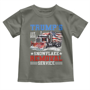 Support Trump Toddler T Shirt Funny Trump's Snowflake Removal Service 2024 US American Flag TS10 Military Green Print Your Wear