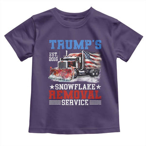 Support Trump Toddler T Shirt Funny Trump's Snowflake Removal Service 2024 US American Flag TS10 Purple Print Your Wear