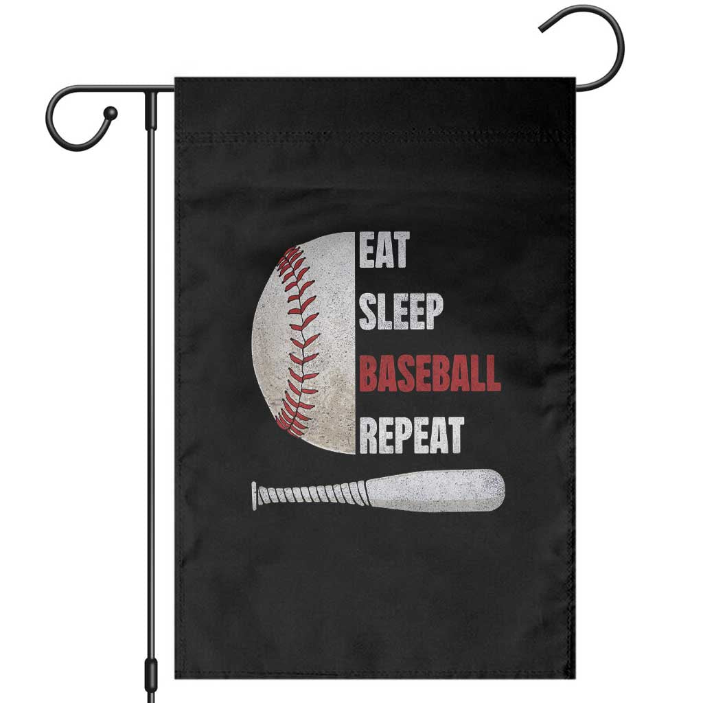Baseball Player Garden Flag Retro Funny Eat Sleep Baseball Repeat TS10 Black Print Your Wear