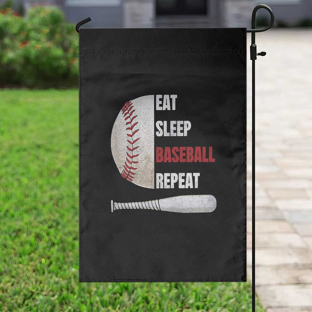 Baseball Player Garden Flag Retro Funny Eat Sleep Baseball Repeat TS10 Print Your Wear