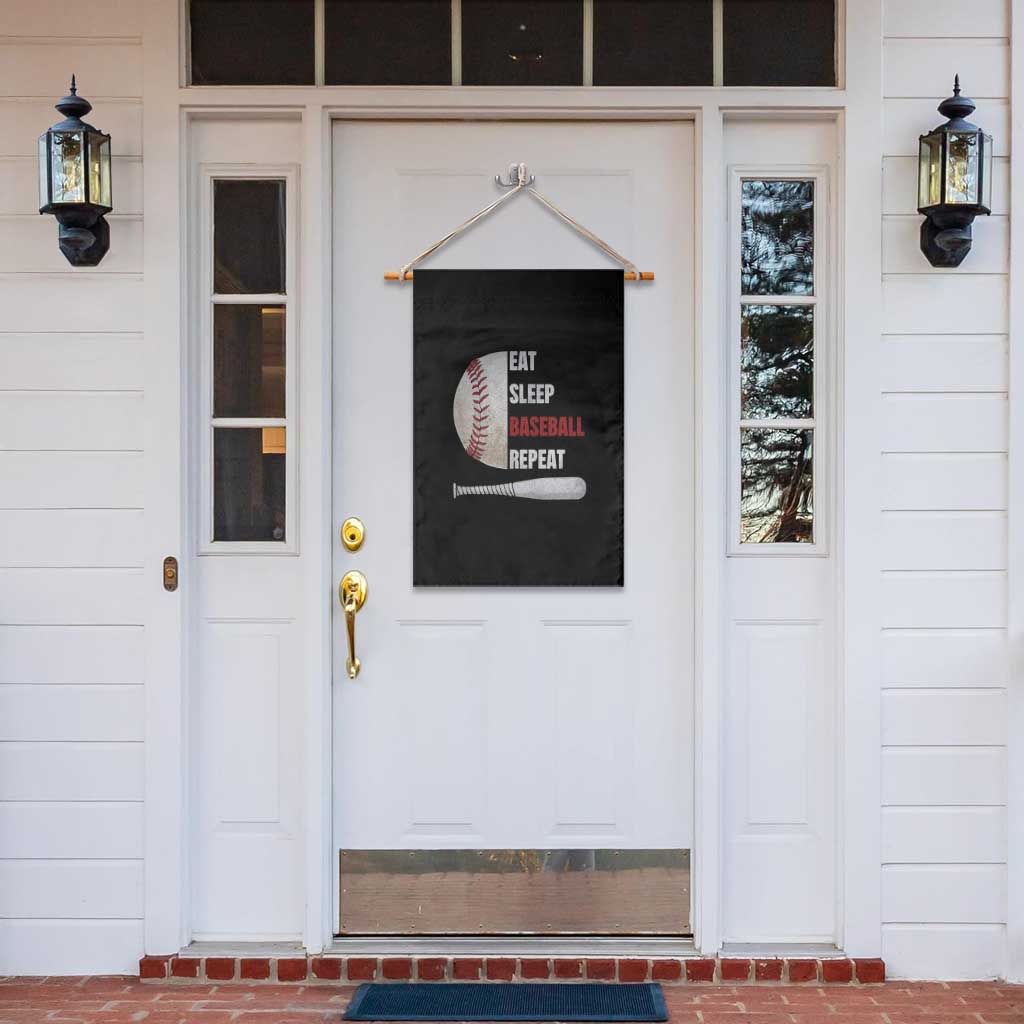 Baseball Player Garden Flag Retro Funny Eat Sleep Baseball Repeat TS10 Print Your Wear