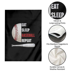 Baseball Player Garden Flag Retro Funny Eat Sleep Baseball Repeat TS10 Print Your Wear